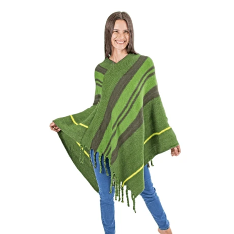 Ruana Inside con Flecos VERDE