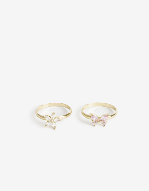 Sets Anillos Cubic zirconia Set De Anillos Bichitos Cubic - Dorado