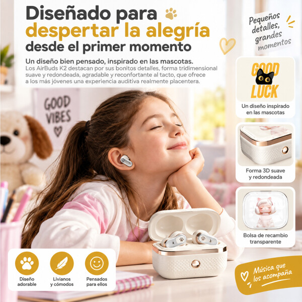 Auricular Infantiles Blackview Airbuds K2 AURICULARES BLACKVIEW AIRBUS K2 BEIGE