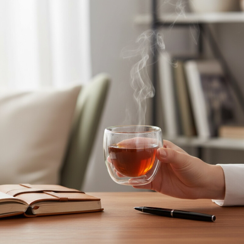 Taza Pocillo Doble pared Borosilicato 80 ml Sin Color