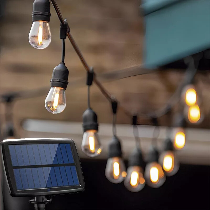 Guirnalda Guia De Luces Led Solar 7.5 Mts Luz Cálida Blanco