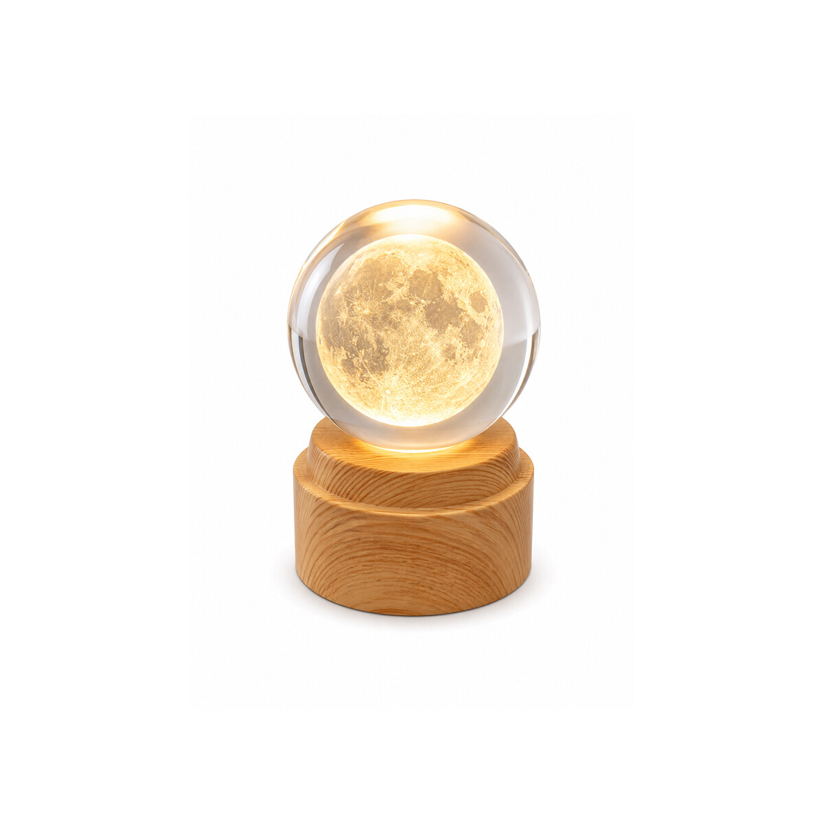Lámpara veladora con esfera giratoria de 8cm de diámetro vidrio - Luna 