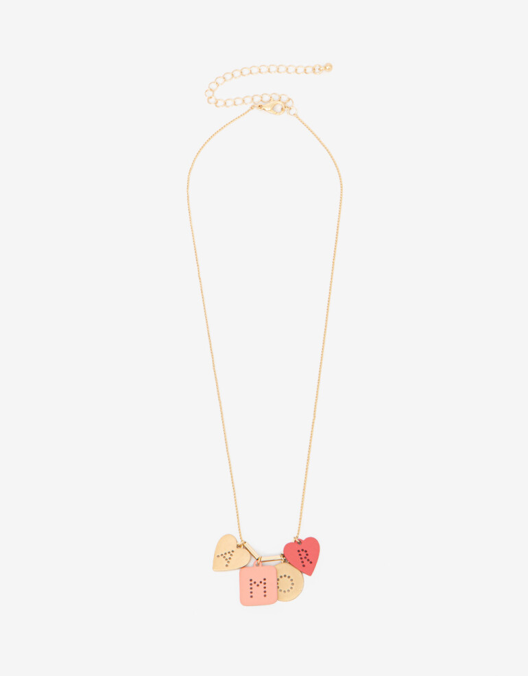 Collares Cortos San Valentin Collar Corto San Valentín - Dorado Plata Cepillada