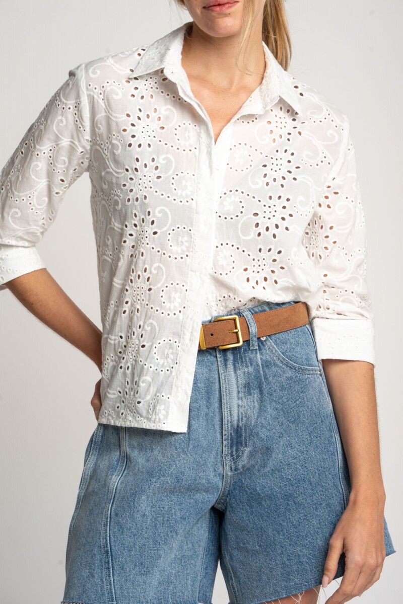 Camisa Broderie Crudo