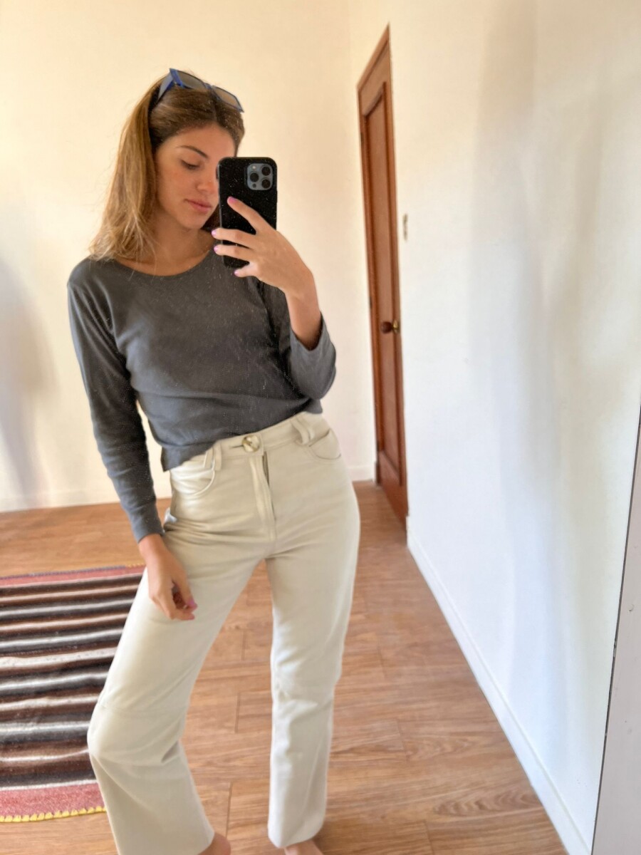Crawford leather jeans - Hielo 