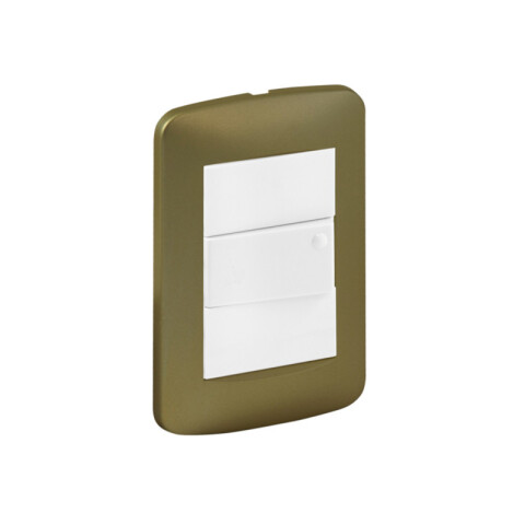 Plaqueta para 3 módulos champagne mate - Reggio M46527