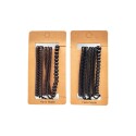 PULSERA ECO CUERO X 3 UNIDADES 13X6,8CM NEGRO