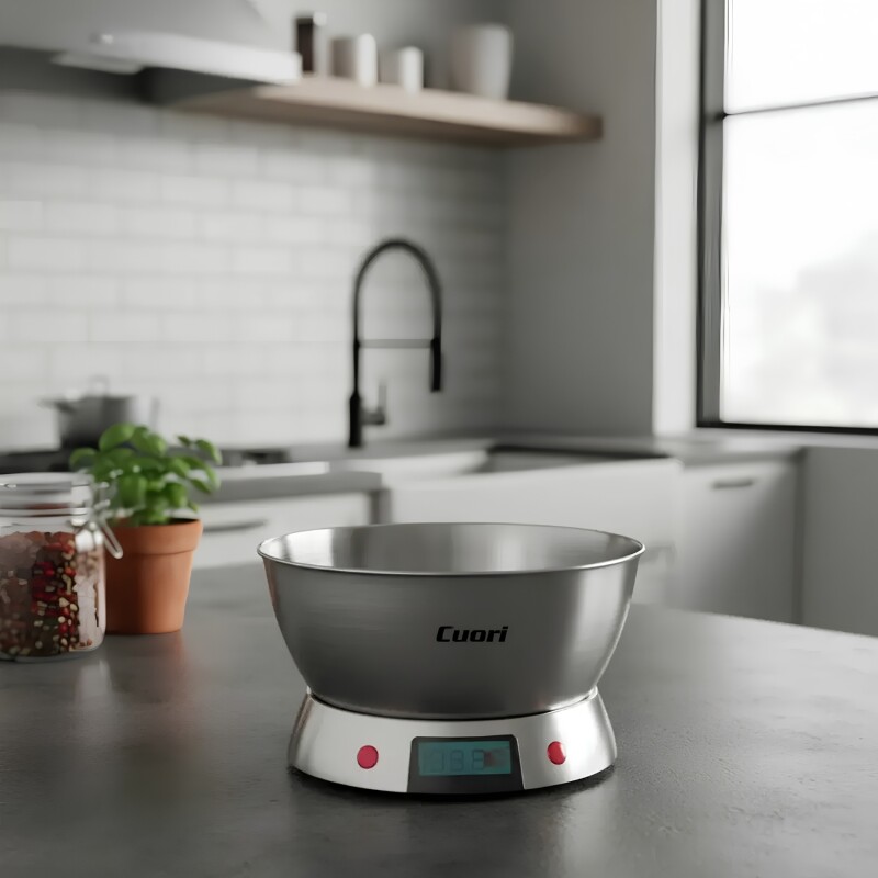 Balanza de Cocina Digital Cuori 5kg Inox + Bowl Extraíble Balanza de Cocina Digital Cuori 5kg Inox + Bowl Extraíble
