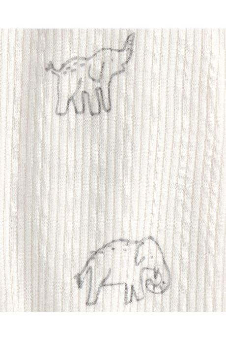 Pack dos pijamas enterito con pie, de algodón, diseño elefantes y rayas Sin color