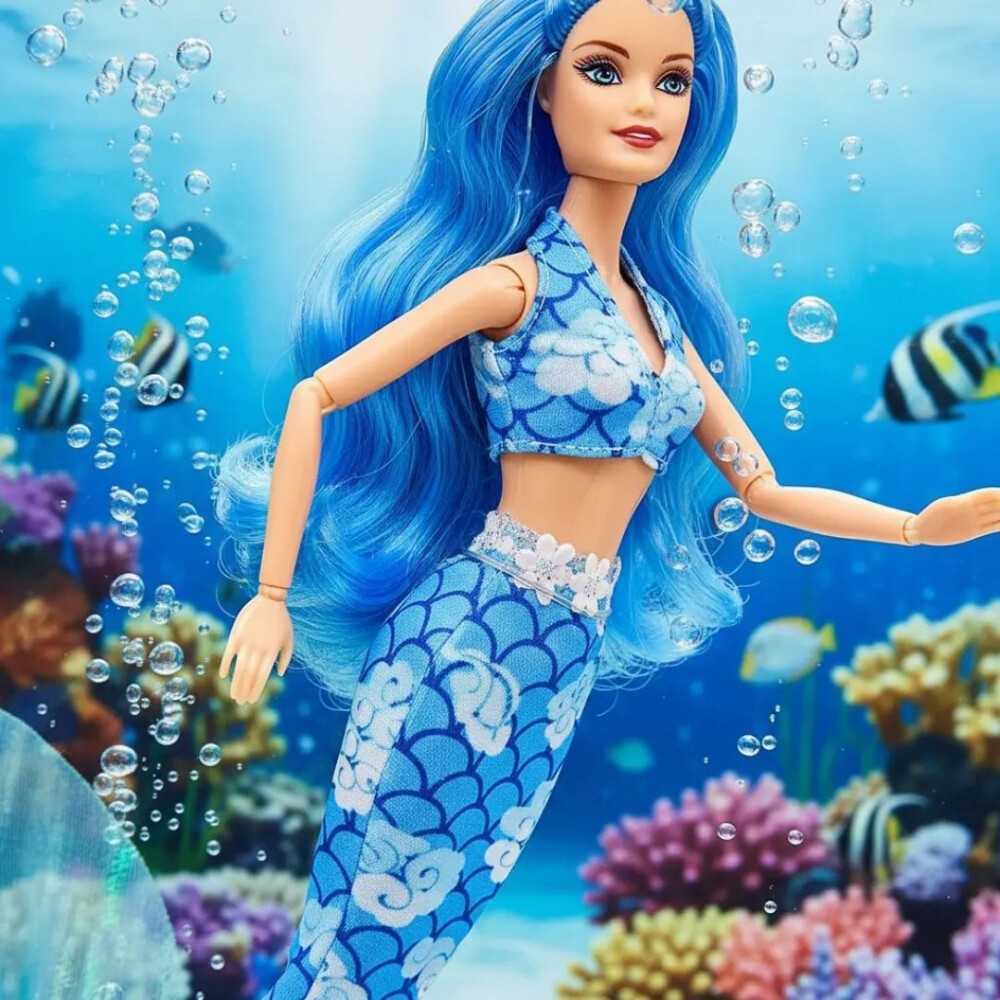 Muñeca Sirena Articulada Sirena Az