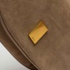 Cartera al Hombro Lua En Cuero Gamuza Taupe