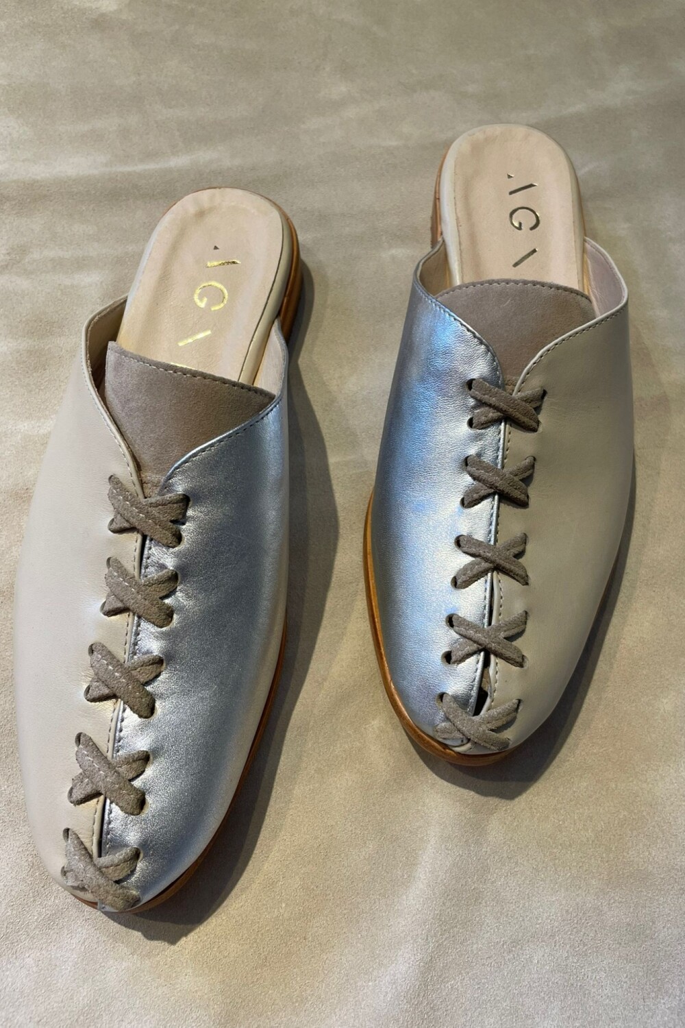 Suela shoe Plateado Y Crudo