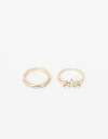 Sets Anillos Strass Set De Anillos De Metal Strass - Dorado