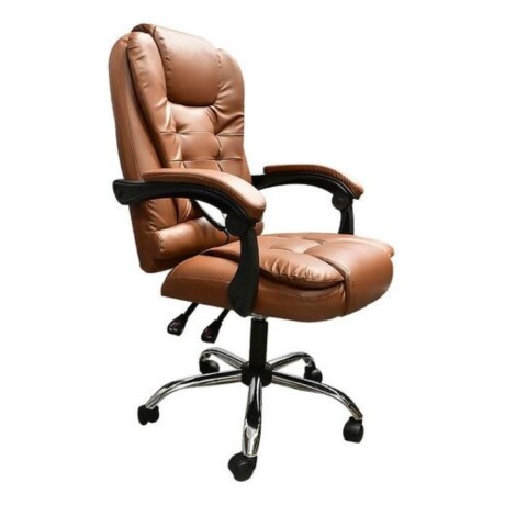 Silla Ejecutiva Lumax Miles En Cuero Con Inclinación Ergonómica Y Ajuste De Bloqueo Marrón