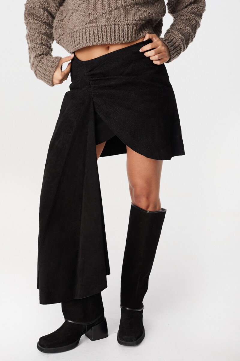 Falda Leather Lazo Negro