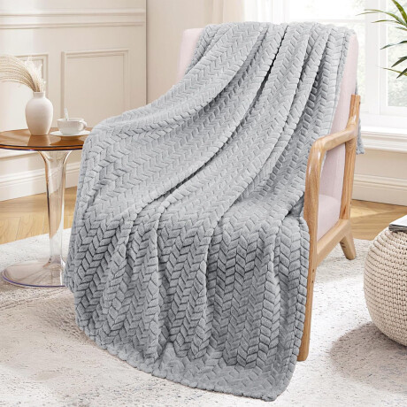 Manta Frazada Polar 2 Plazas Trigo Suave Cálida Cama Sofá Gris