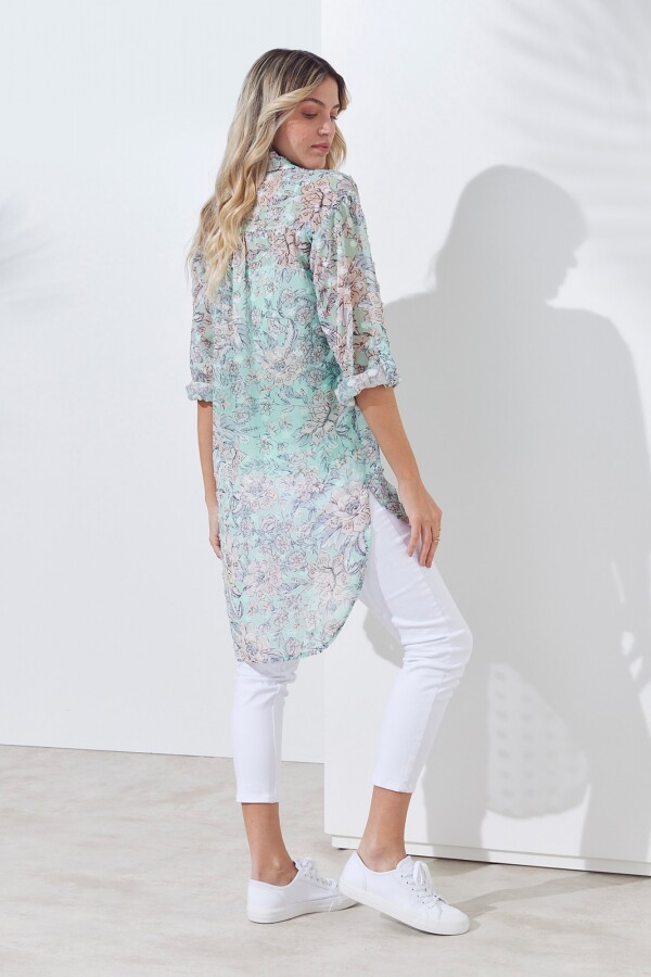 Camisola Gasa Flores VERDE/MULTI