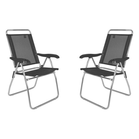 Set x2 Sillas Reclinables 4 posicones aluminio Boreal Mor Negro