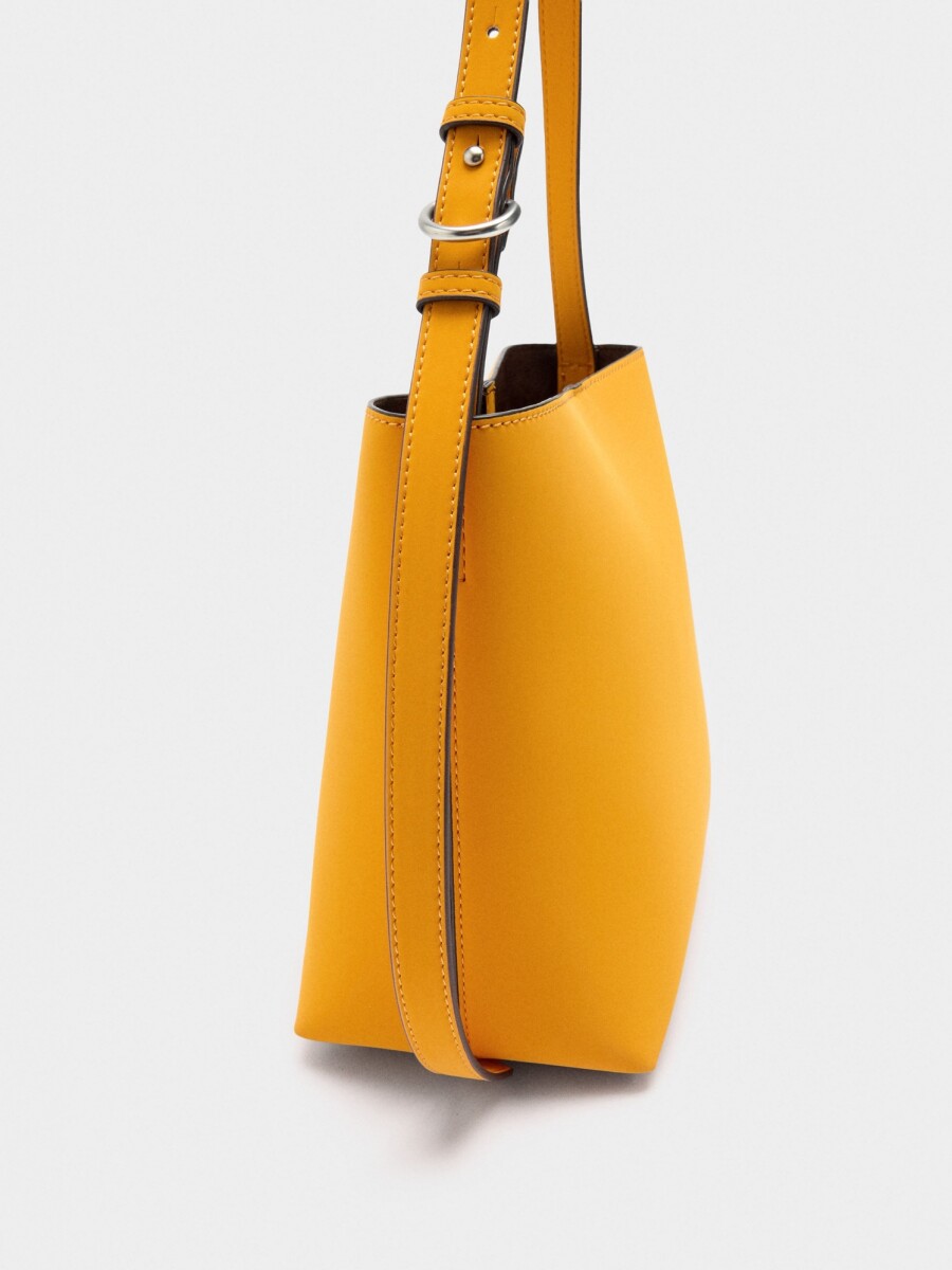 Bolso De Hombro Con Textura Suave naranja