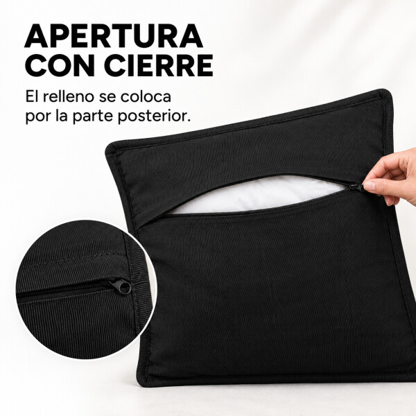 Fundas de Almohadón ZAL 50 x 50 cm Pack x2 Negro