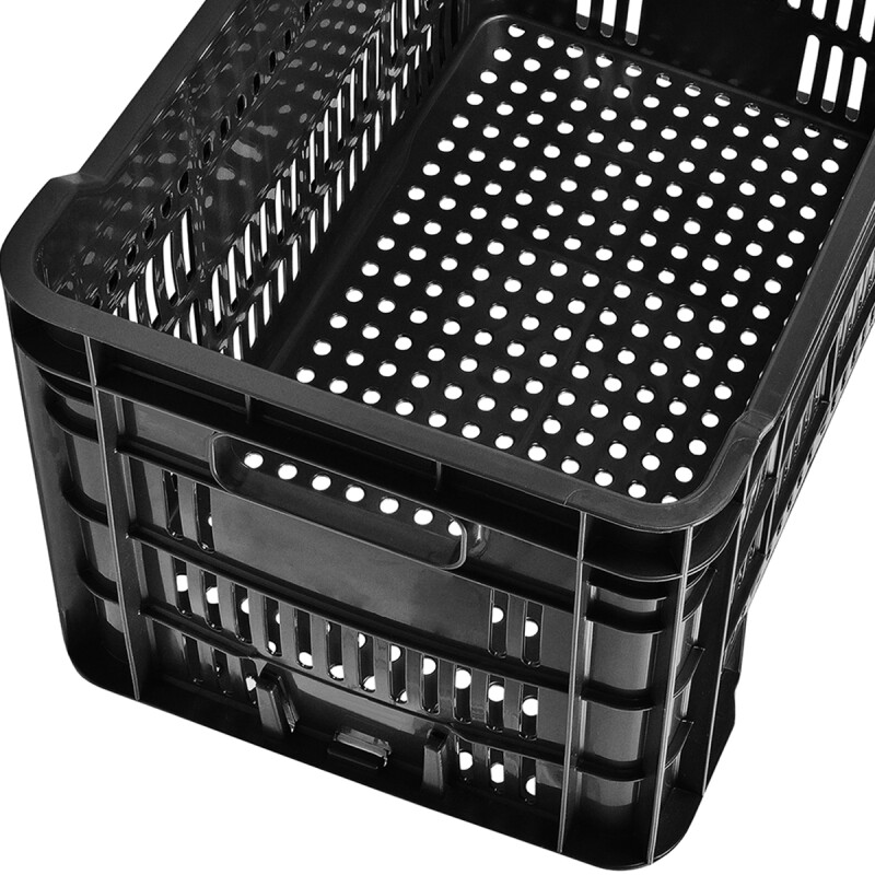 Cajon de plástico apilable grande multiuso NEGRO
