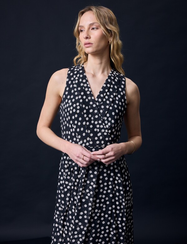 Vestido Maxi Lunares NEGRO/BEIGE