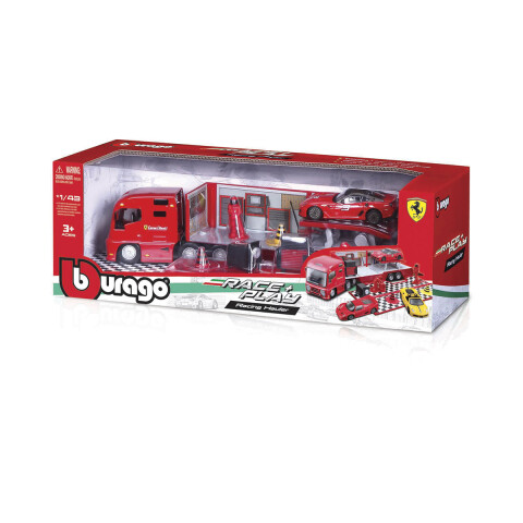 Bburago Camión Transportador de Vehículos Juguete Ferrari Escala 1:43 U