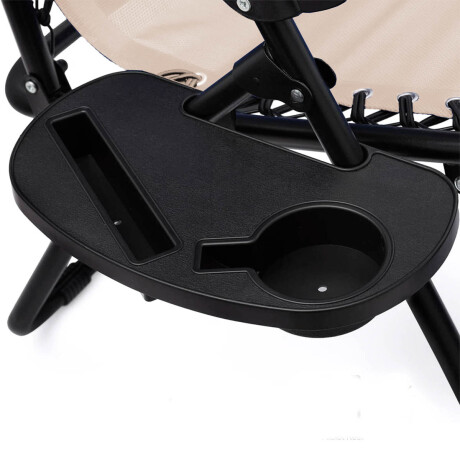 Juego De Jardin Silla Reposera Plegable X2 + Mesa Patio Beige