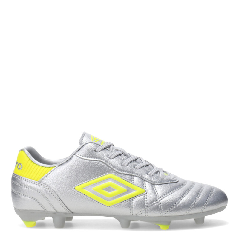 Championes de Fútbol 11 Hombre Umbro Touch FG Plateado - Amarillo Fluor