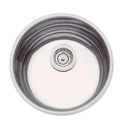 Pileta Acero Inox Alto Brillo 38X17Cm Con Valvula 4 1/2 000