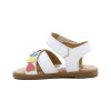 Angus Sandalia Niña Tira Cruzada C/ Pulsera Y Velcro Blanco