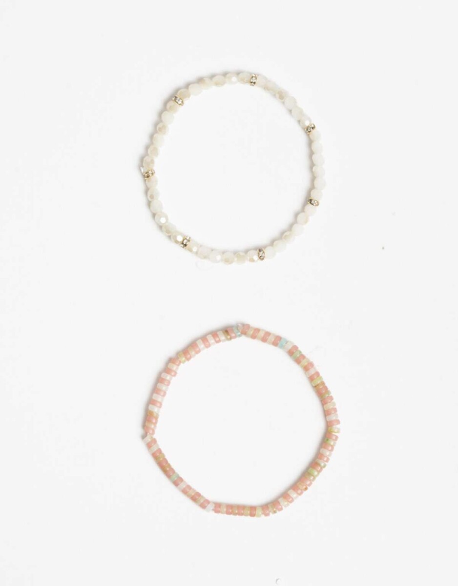 Set De Pulseras En Beads - Dorado 