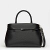Cartera de mano Bay en cuero graneado Negro