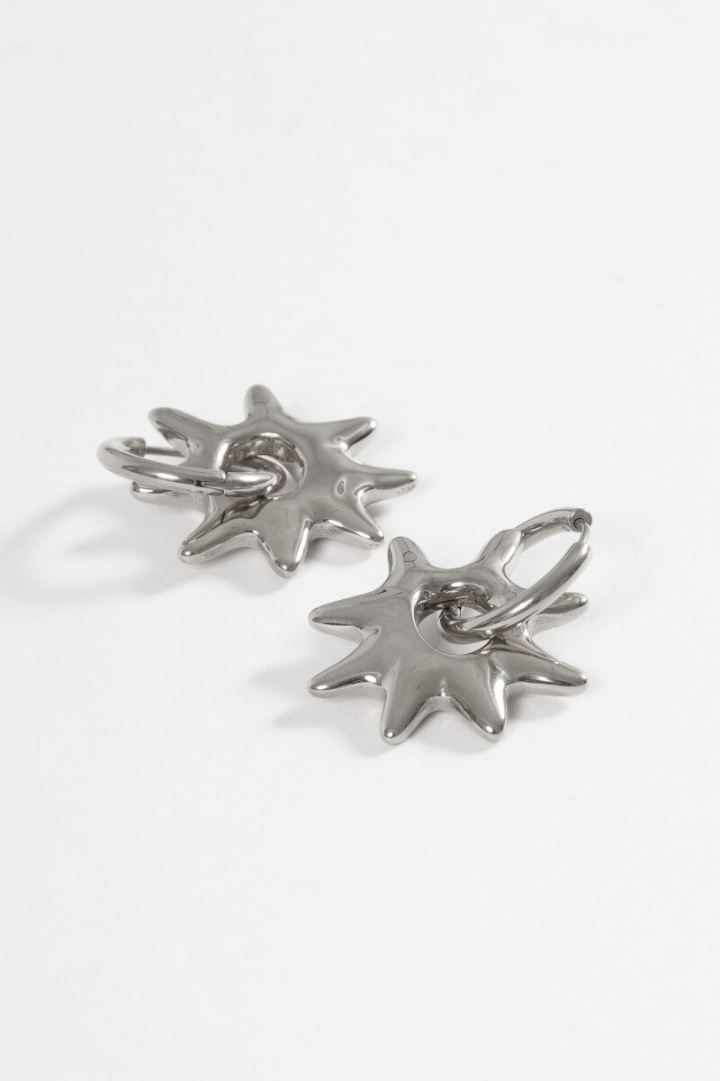 Aros dije sol acero plateado