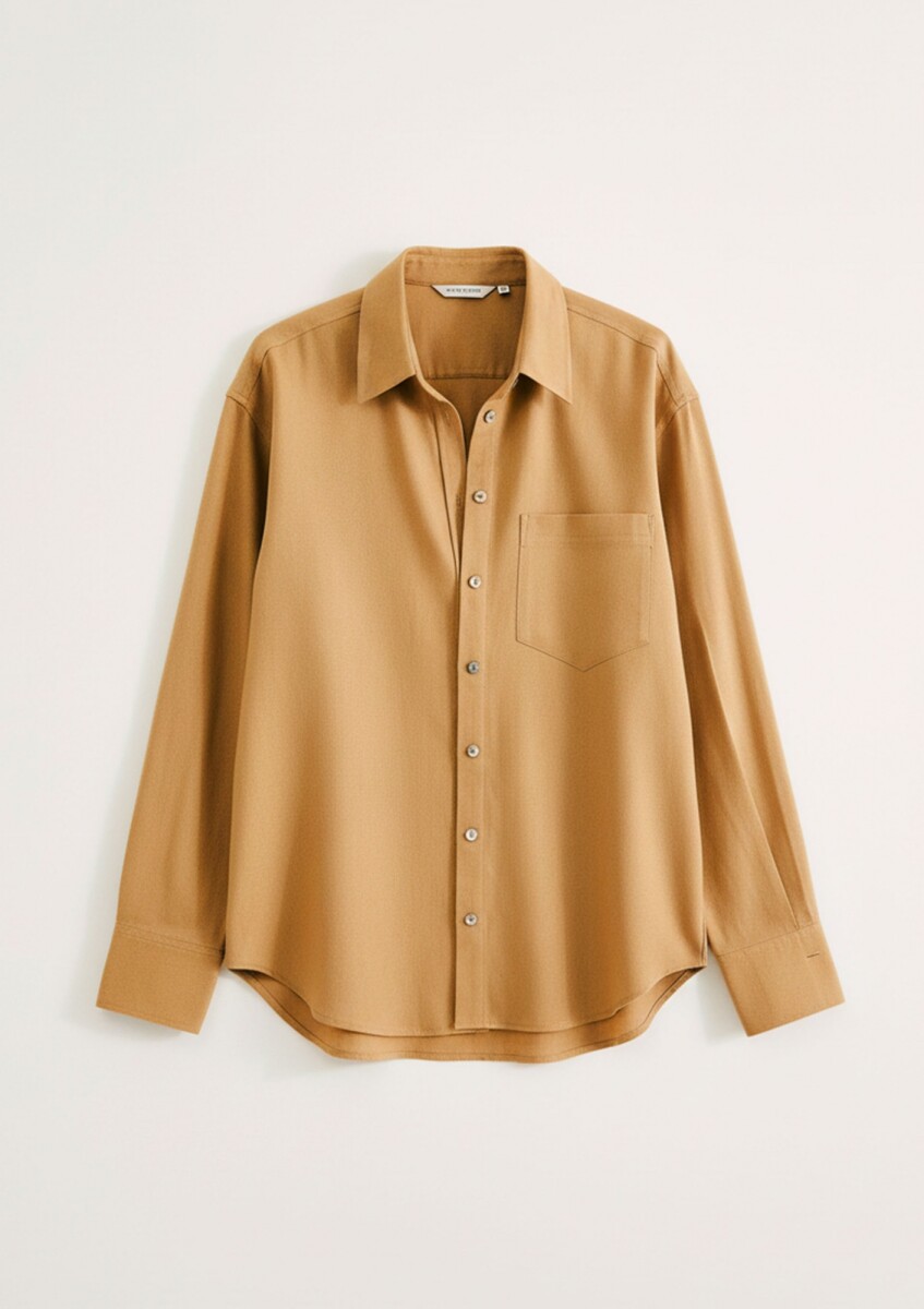 CAMISA DE MANGA LARGA EXTRAGRANDE - MOSTAZA 