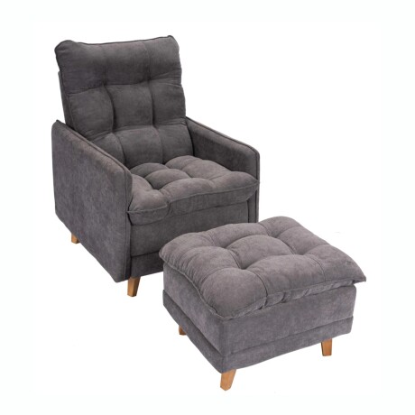 Butaca Poltrona Reclinable Con Puff RUSTICO Montreal G501 - Gris Butaca Poltrona Reclinable Con Puff RUSTICO Montreal G501 - Gris