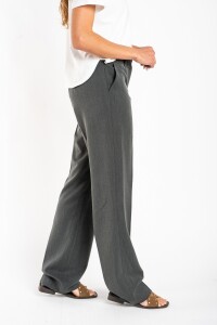 Pantalón Recto Línea Ejecutiva Gris Melange