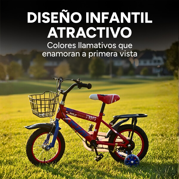 Bicicleta Infantil XMZ Rodado12 Canasto Parrilla Guardabarro Rojo 1