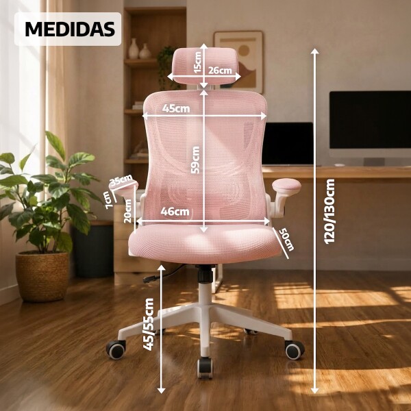 Silla de escritorio Oficina Sillon Ejecutiva Ergonomica Apoyabrazos Regulables IMBACK Color Rosa Silla de escritorio Oficina Sillon Ejecutiva Ergonomica Apoyabrazos Regulables IMBACK Color Rosa