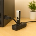 HUB 4 PUERTOS USB 2.0 NEGRO