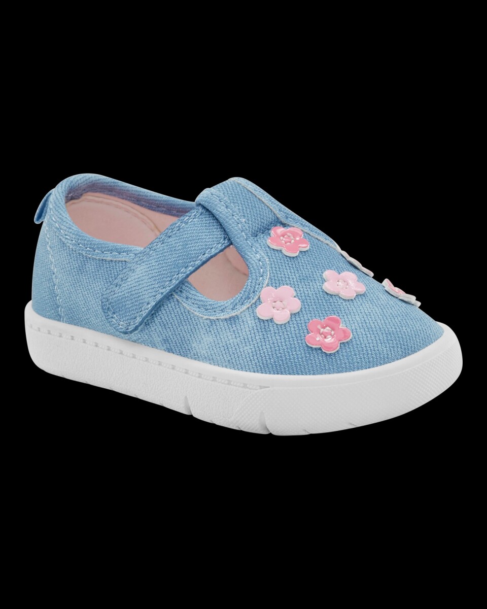 Championes denim, diseño floral 