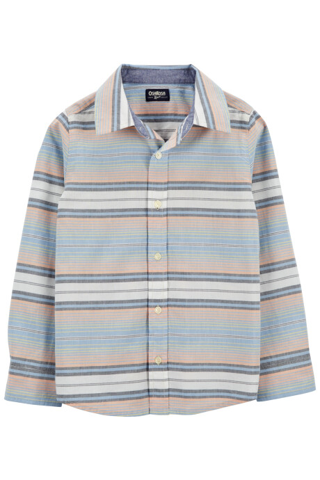 Camisa de algodón manga larga diseño a rayas Sin color