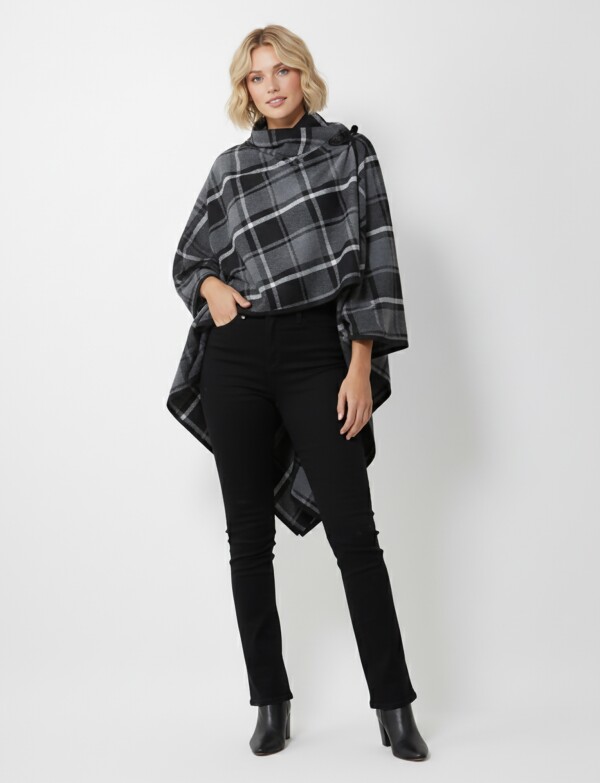 Ruana Cuadros NEGRO/GRIS