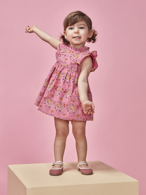Vestido Estampado Indio Rosa