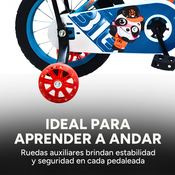 Bicicleta Infantil XMZ Rodado12 Canasto Parrilla Guardabarro Celeste 1