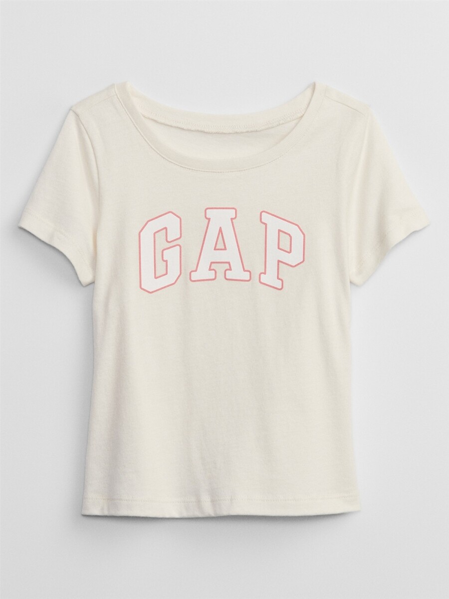 Remera Logo Gap Manga Corta Toddler Niña - Ivory Frost 