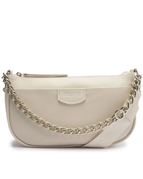CARTERA CREMA CON CADENA Beige