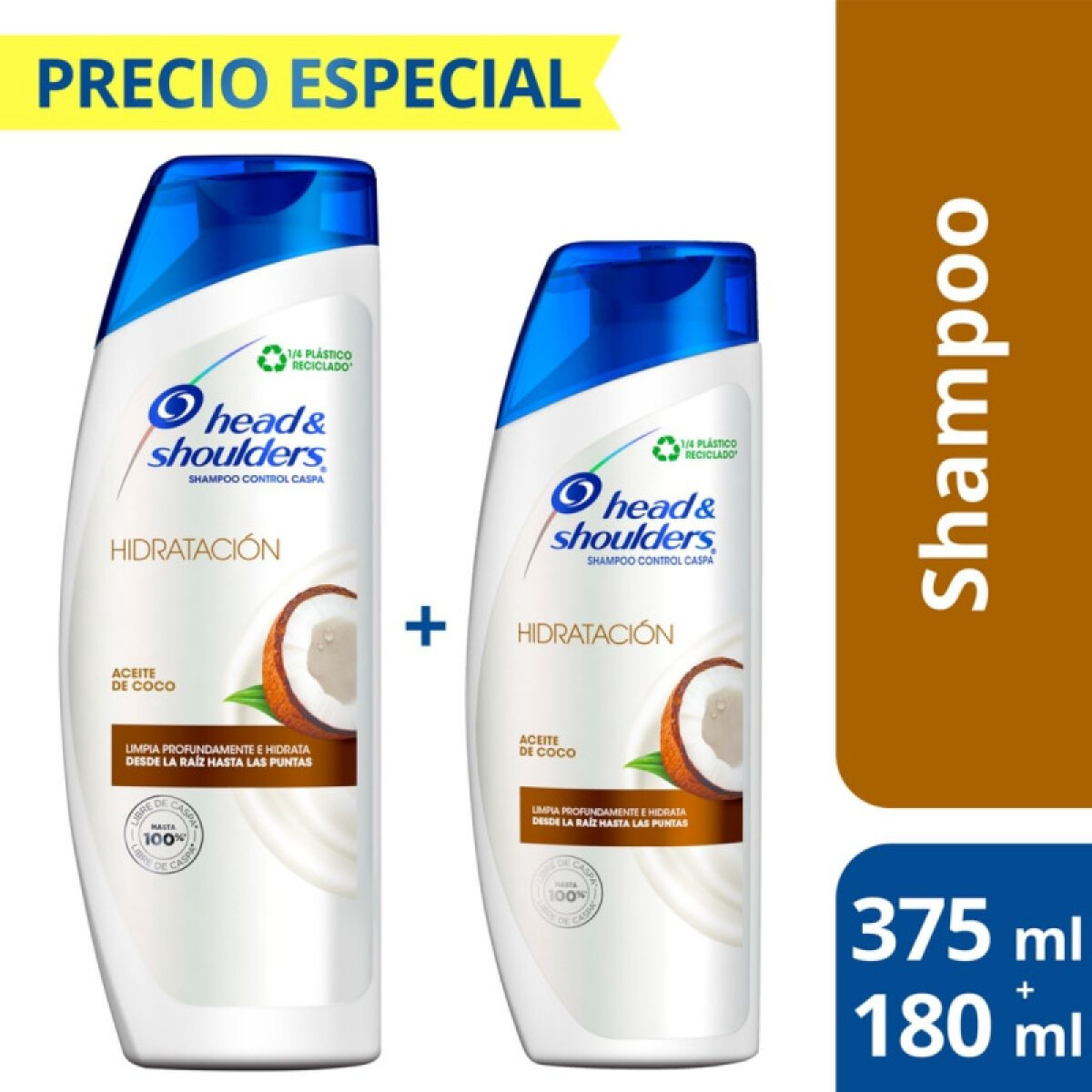 Pack Shampoo Head & Shoulders 375ml + Shampoo 180ml Coco – Cuidado Capilar Completo