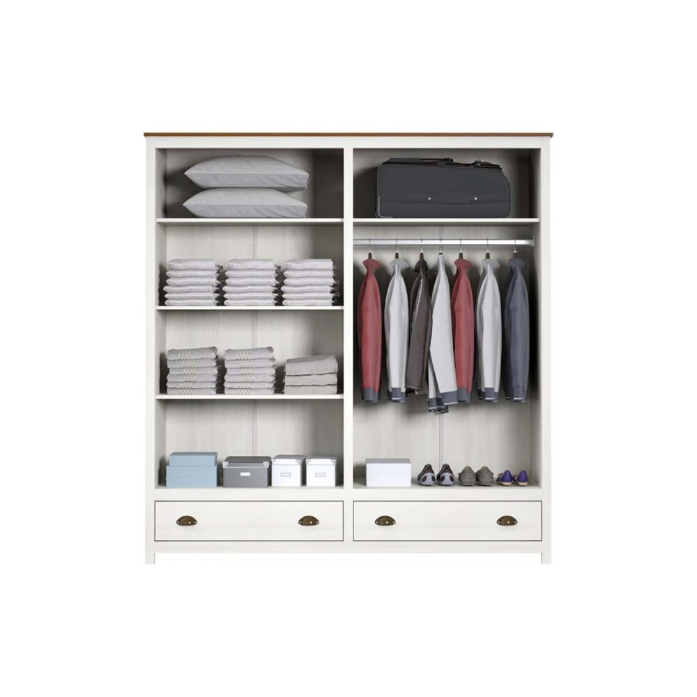 PLACARD ROPERO 4 PUERTAS MADERA NATURAL-BEIGE TOPAZIO