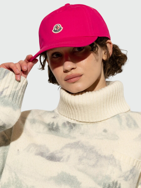 Moncler -Gorro con visera de algodón Rojo